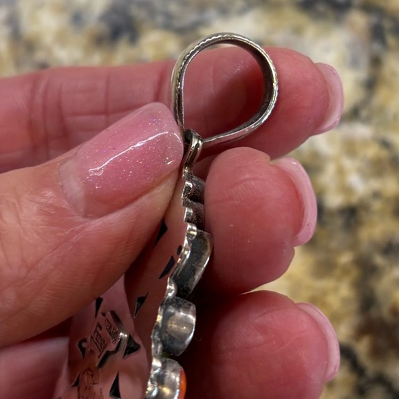 Leo Feeney, sterling silver pendant w/multi colored stones - Picture 7 of 7